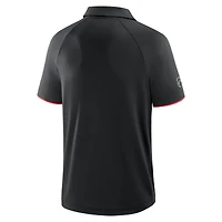 Polo raglan authentique Pro Rink Fanatics noir pour homme des Flames de Calgary