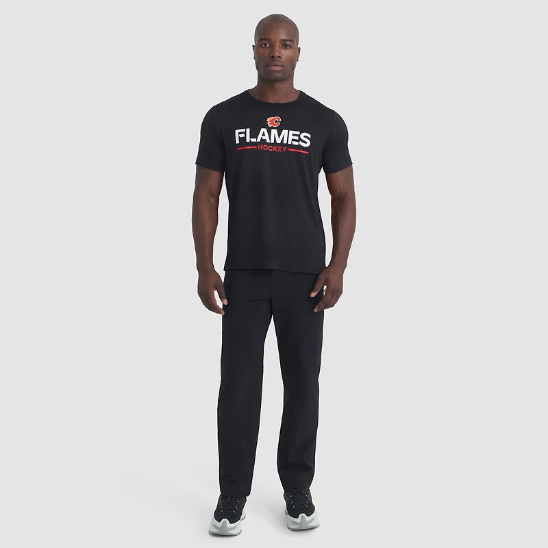 T-shirt technique authentique Pro Rink noir Fanatics des Flames de Calgary pour homme