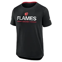 Men's Fanatics Black Calgary Flames Authentic Pro Rink Tech T-Shirt
