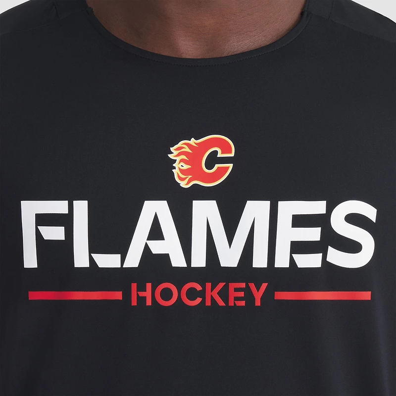 Men's Fanatics Black Calgary Flames Authentic Pro Rink Tech T-Shirt