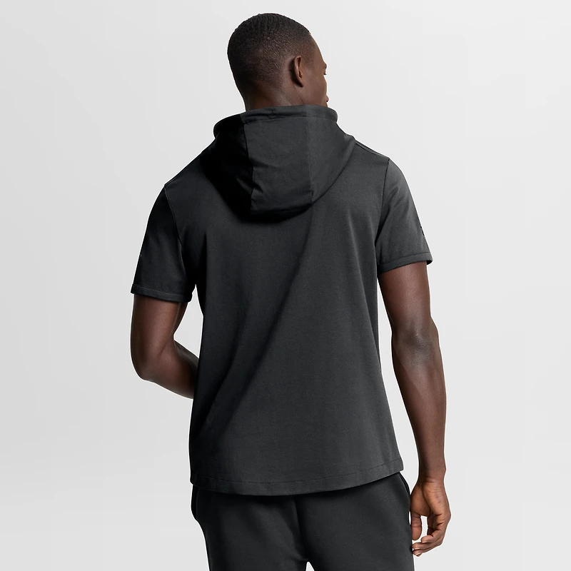 Men's Fanatics Black Calgary Flames Authentic Pro Road Short Sleeve Hoodie