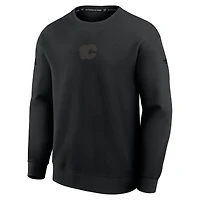 Men's Fanatics Black Calgary Flames Authentic Pro Road Tri-Blend Sweatshirt