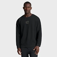 Men's Fanatics Black Calgary Flames Authentic Pro Road Tri-Blend Sweatshirt