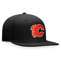Casquette ajustée noire avec logo principal des Flames de Calgary Fanatics pour hommes