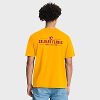 Men's Fanatics Gold Calgary Flames Crash The Net Legacy T-Shirt
