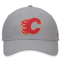 Men's Fanatics Gray Calgary Flames Extra Time Adjustable Hat