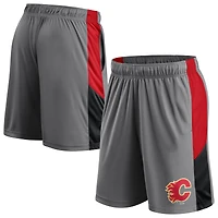 Men's Fanatics Gray Calgary Flames Logo Shorts