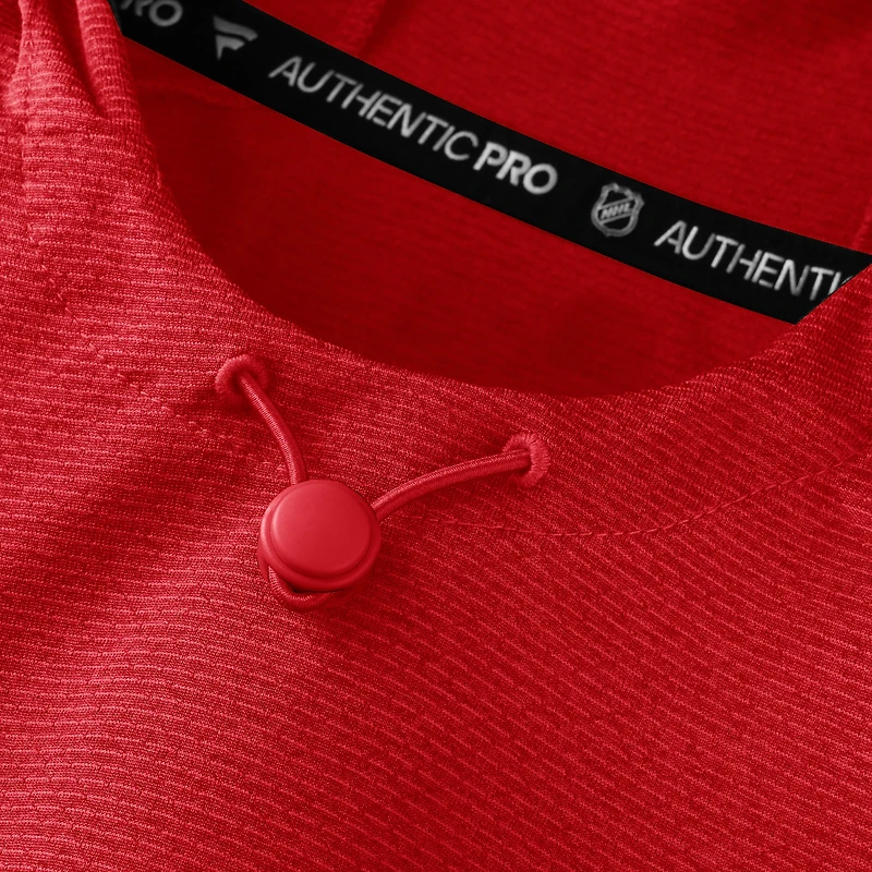 Men's Fanatics Heather Red Calgary Flames Authentic Pro Rink Raglan Pullover Hoodie