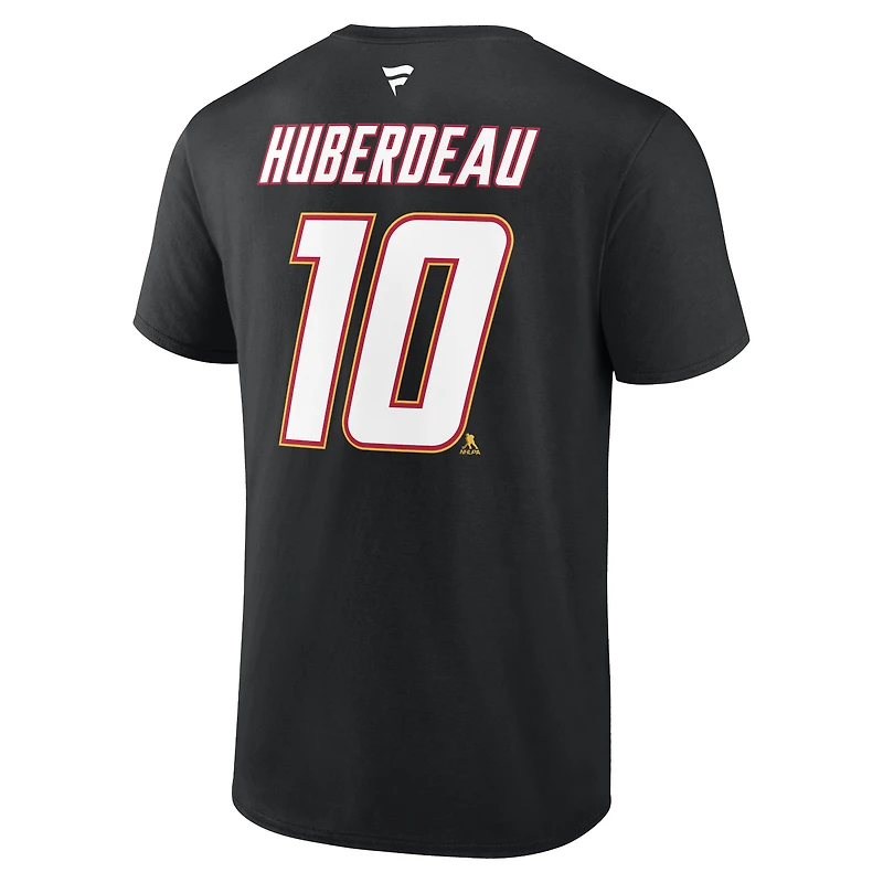 T-shirt Fanatics Jonathan Huberdeau noir Calgary Flames Édition Spéciale 2.0 pour homme - Nom et numéro