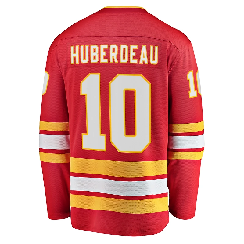 Fanatiques pour hommes Jonathan Huberdeau rouge échappée à domicile des Flames de Calgary - Maillot joueur