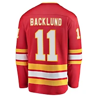Maillot de joueur échappé à domicile Fanatics Mikael Backlund des Flames Calgary, rouge, pour hommes