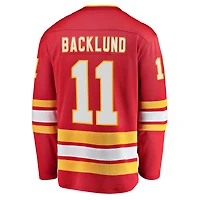 Maillot domicile rouge Breakaway de Mikael Backlund (Fanatics) pour homme