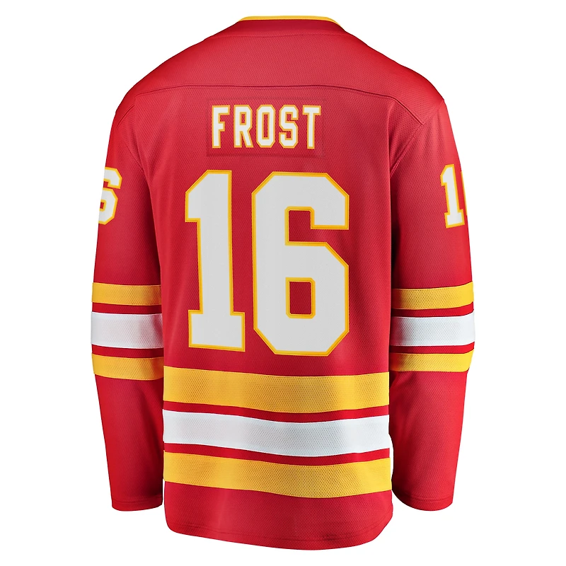 Maillot Morgan Frost rouge pour homme des Flames de Calgary, équipe à domicile, Breakaway