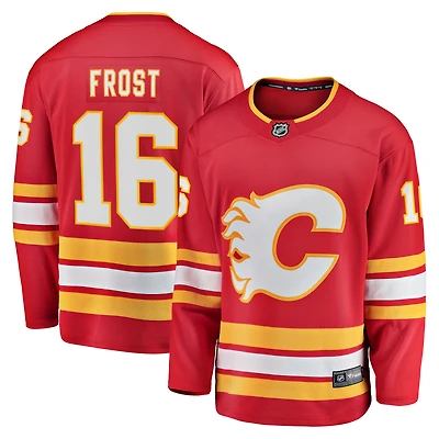 Maillot Morgan Frost rouge pour homme des Flames de Calgary, équipe à domicile, Breakaway