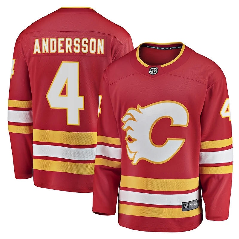 Fanatics pour hommes Rasmus Andersson, joueur échappé à domicile des Flames de Calgary, rouge - Maillot