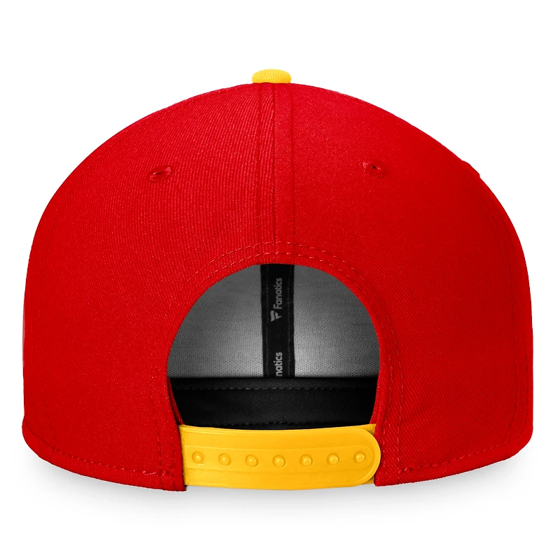 Men's Fanatics Red/Gold Calgary Flames Fundamental Colorblocked Snapback Hat