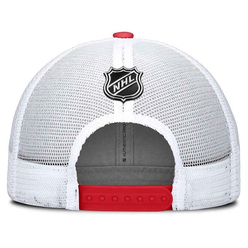 Casquette ajustable authentique Pro Rink des Flames de Calgary pour hommes Fanatics rouge/blanc