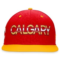 Casquette Snapback Authentic Pro City Fanatics rouge/jaune des Flames de Calgary pour hommes