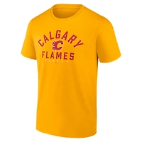 Ensemble de deux t-shirts Fanatics pour hommes, rouge/jaune, Flames Calgary