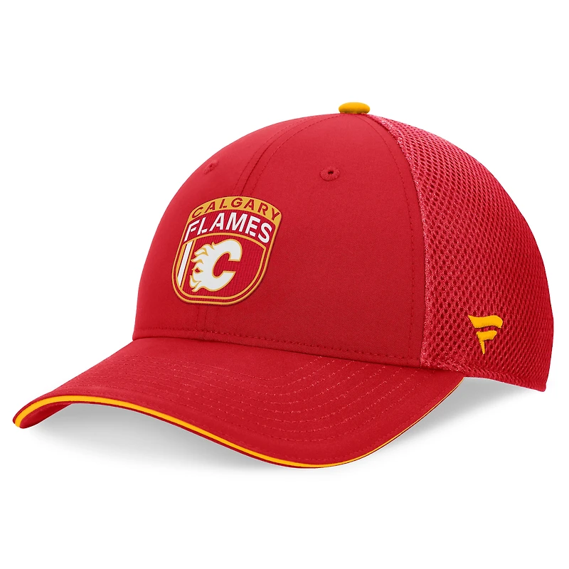 Casquette réglable de camionneur sur scène du repêchage de la LNH 2024 des Flames de Calgary fanatiques rouges pour hommes