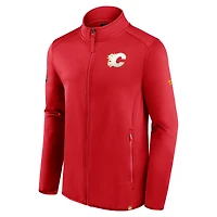 Veste zippée intégrale authentique Pro des Flames de Calgary pour homme, rouge Fanatics