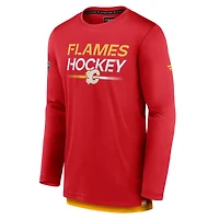 Men's Fanatics  Red Calgary Flames Authentic Pro Long Sleeve T-Shirt