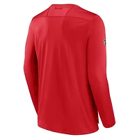 Men's Fanatics  Red Calgary Flames Authentic Pro Long Sleeve T-Shirt