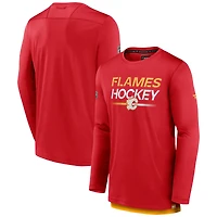 Men's Fanatics  Red Calgary Flames Authentic Pro Long Sleeve T-Shirt