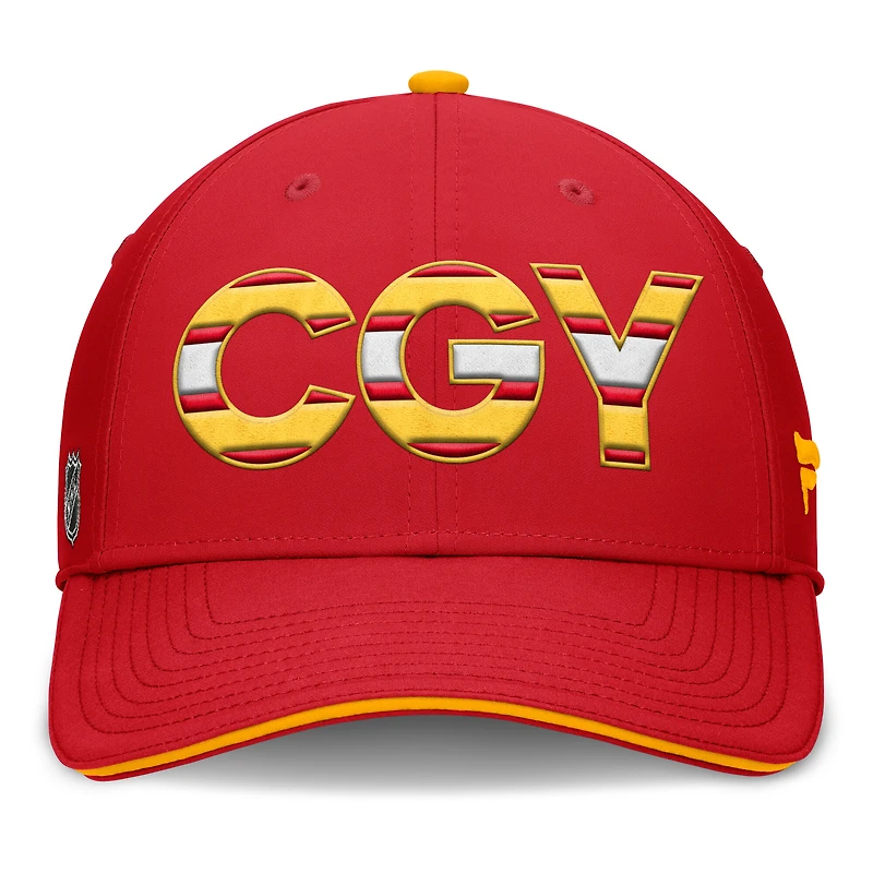 Casquette Fanatics authentique Pro Rink Flex rouge des Flames de Calgary pour hommes