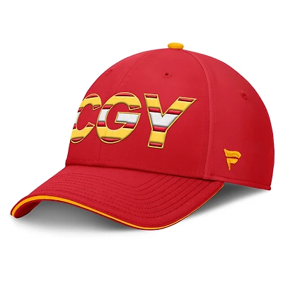 Casquette Fanatics authentique Pro Rink Flex rouge des Flames de Calgary pour hommes