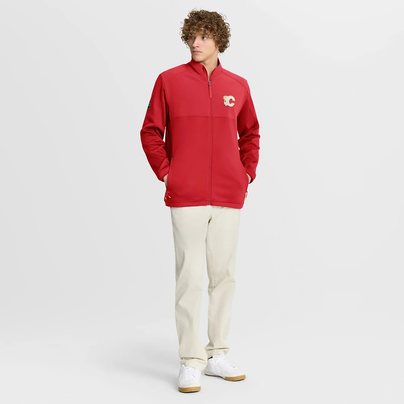 Veste zippée intégrale authentique Pro Rink des Flames de Calgary pour homme, rouge, Fanatics