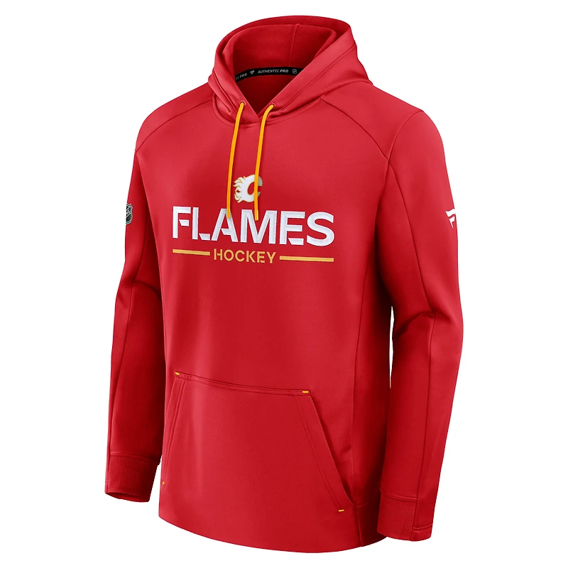 Sweat à capuche authentique Pro Rink rouge des Flames de Calgary pour hommes Fanatics
