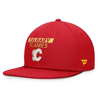 Casquette Snapback authentique Pro Rink Prime des Flames de Calgary pour hommes Fanatics Red