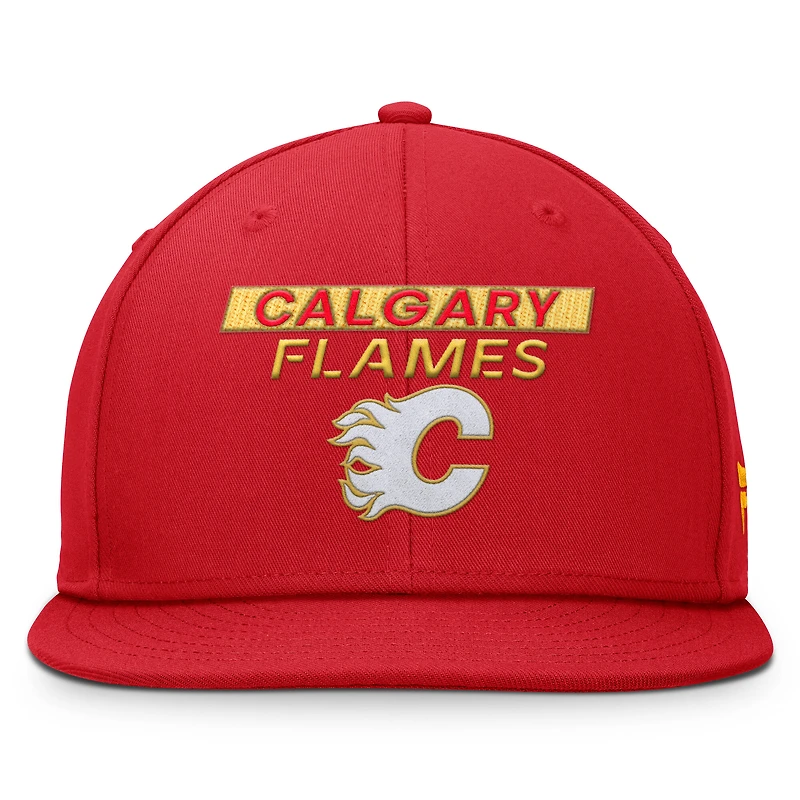 Men's Fanatics Red Calgary Flames Authentic Pro Rink Prime Snapback Hat