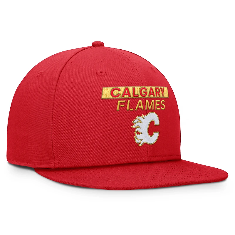 Men's Fanatics Red Calgary Flames Authentic Pro Rink Prime Snapback Hat