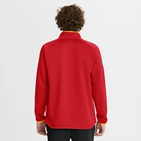 Men's Fanatics Red Calgary Flames Authentic Pro Rink Raglan Quarter-Zip Pullover