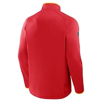 Pull raglan à quart de zip authentique Pro Rink des Flames Calgary pour homme Fanatics Red