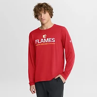 T-shirt à manches longues authentique Pro Rink Tech rouge des Flames de Calgary Fanatics pour homme