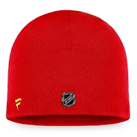 Bonnet tricoté authentique Pro Training Camp des Flames de Calgary rouges de Fanatics pour homme
