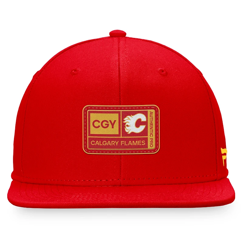 Men's Fanatics Red Calgary Flames Authentic Pro Training Camp Snapback Hat