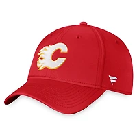 Fanatics pour hommes, rouge, Flames de Calgary, logo principal Flex - Casquette