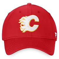 Fanatics pour hommes, rouge, Flames de Calgary, logo principal Flex - Casquette