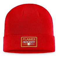 Bonnet à revers rouge Calgary Flames pour homme de Fanatics