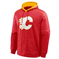 Men's Fanatics Red Calgary Flames Goaltender Defender Pullover Hoodie