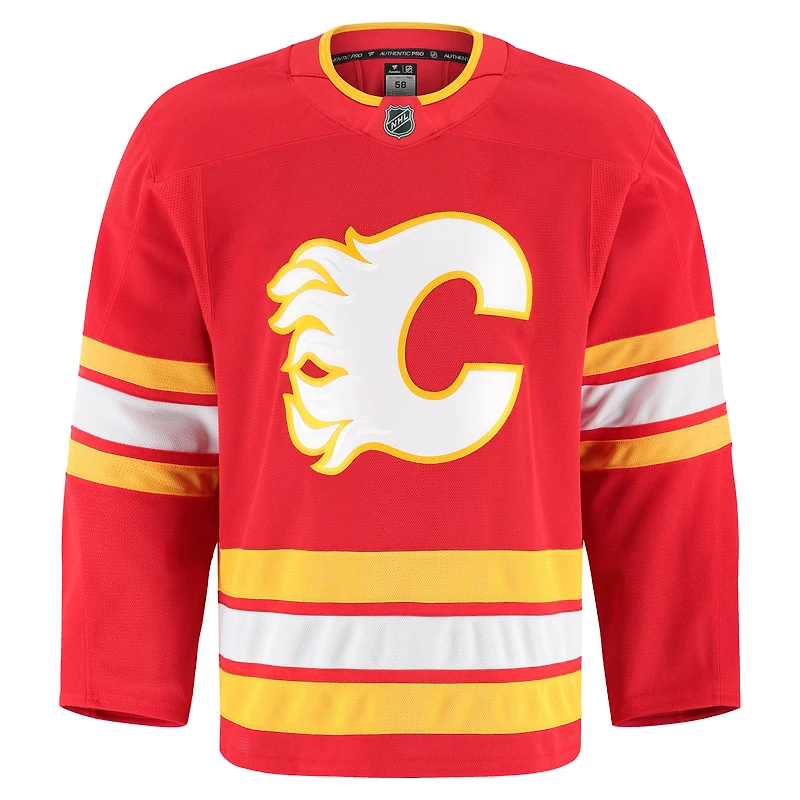 Maillot authentique à domicile des Flames de Calgary Fanatics pour hommes, rouge