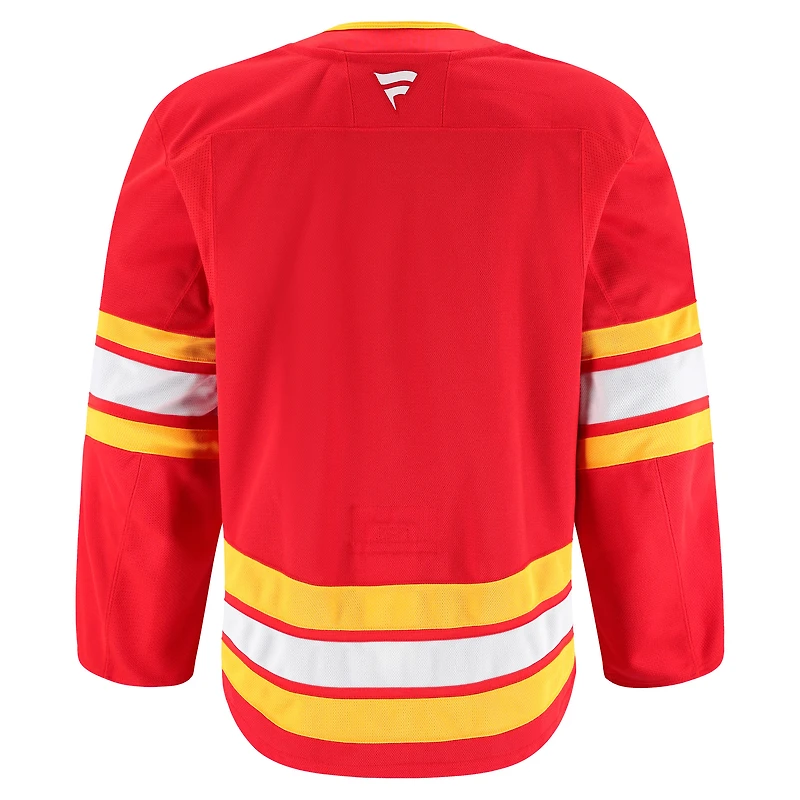 Maillot authentique à domicile des Flames de Calgary Fanatics pour hommes, rouge