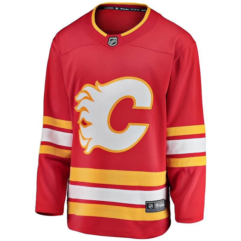 Maillot d'échappée à domicile Fanatics rouge des Flames de Calgary pour hommes
