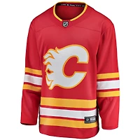 Maillot d'échappée à domicile Fanatics rouge des Flames de Calgary pour hommes