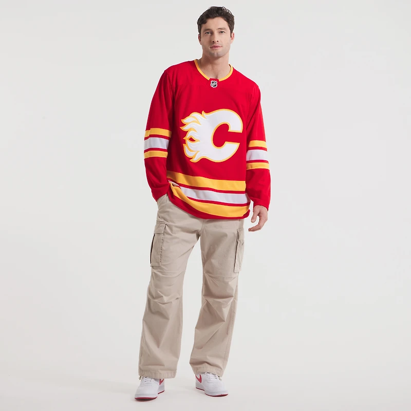 Maillot rouge à domicile Fanatics pour homme des Flames de Calgary qualité supérieure