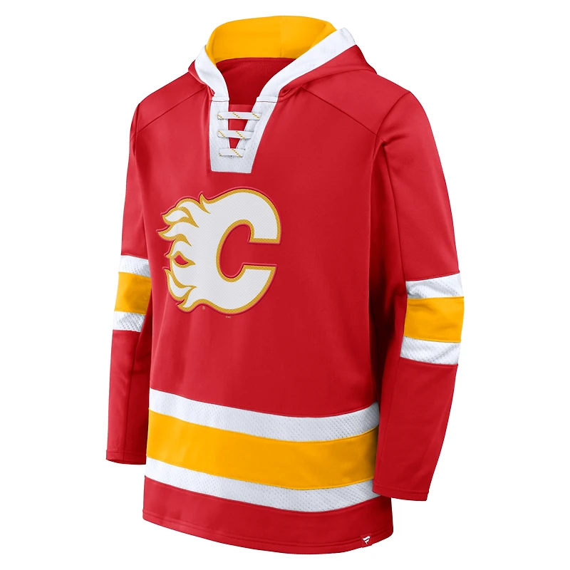 Sweat à capuche en polaire rouge Calgary Flames Inside Line pour hommes Fanatics